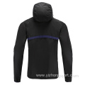 Mens Soccer Wear Zip Up Hoodies Blue